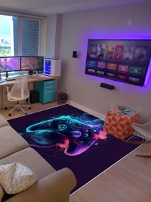 1pc Gamepad Design Polyester Carpet For Living Room, Bedroom Decoration, Home Decor - Multicolor - View 1