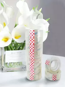 8rolls Clear Adhesive Tape, Simple Portable Shipping Packing Tape For School, Office - Clear - View 1