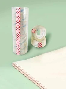 8rolls Clear Adhesive Tape, Simple Portable Shipping Packing Tape For School, Office - Clear - View 2