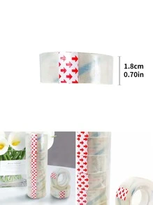 8rolls Clear Adhesive Tape, Simple Portable Shipping Packing Tape For School, Office - Clear - View 3