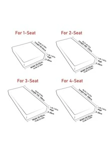 1pc Solid Color Sofa Seat Cushion Cover, White Polyester Sofa Seat Slipcover, For Living Room - White - View 5
