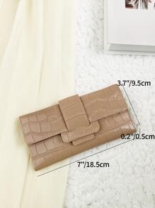 鳄鱼压纹折叠女士时尚现代商务超薄便携多功能大容量信用卡拉链身份证现金存储商务休闲完美学校大学工作商务通勤教师节返校假期办公室周年纪念日情侣生日情人节礼物女士女性白领工作者大学生包学校用品宿舍和返校高品质女士真皮钱包钱包长钱包