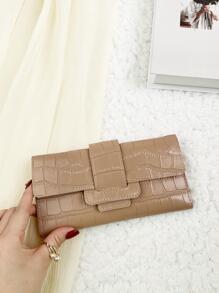 鳄鱼压纹折叠女士时尚现代商务超薄便携多功能大容量信用卡拉链身份证现金存储商务休闲完美学校大学工作商务通勤教师节返校假期办公室周年纪念日情侣生日情人节礼物女士女性白领工作者大学生包学校用品宿舍和返校高品质女士真皮钱包钱包长钱包