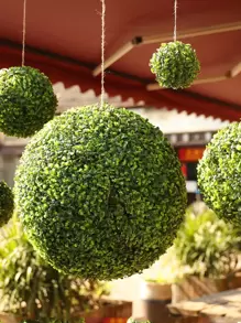 1入組人造植物球綠色塑膠懸掛植物草裝飾用品裝飾 - 綠色 - 查看 9