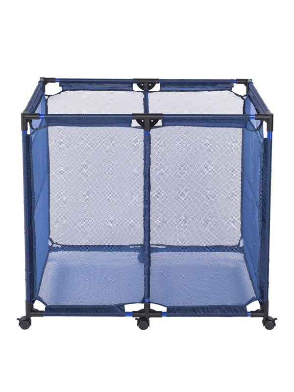 37"x24"x35" Mesh Pool Storage Bin Netting Organizer Toy Holder Rolling