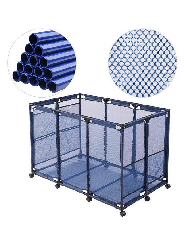 48"x30"x34" Mesh Pool Storage Bin Rolling Cart Swim Toys Holder