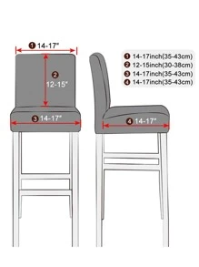 1pc Solid Color Chair Slipcover, Minimalist Polyester Waterproof Dining Room Chair Slipcover For Home - Black - View 4