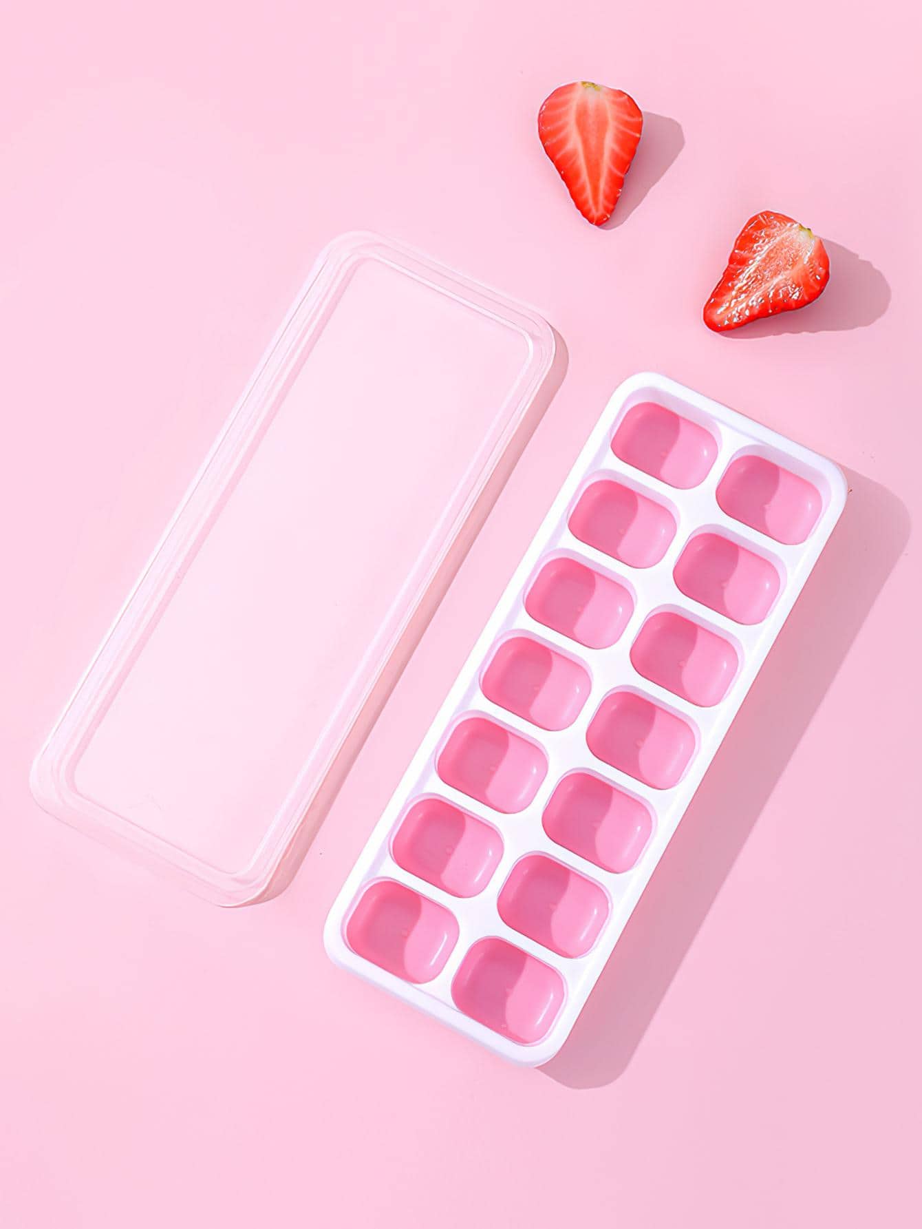 1入組矽膠冰塊模具家用極簡多格冰塊模具 - 粉色 - 查看 1