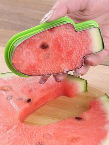 1入組不銹鋼切瓜器現代冰淇淋形廚房切瓜器 - 綠色 - 查看 2