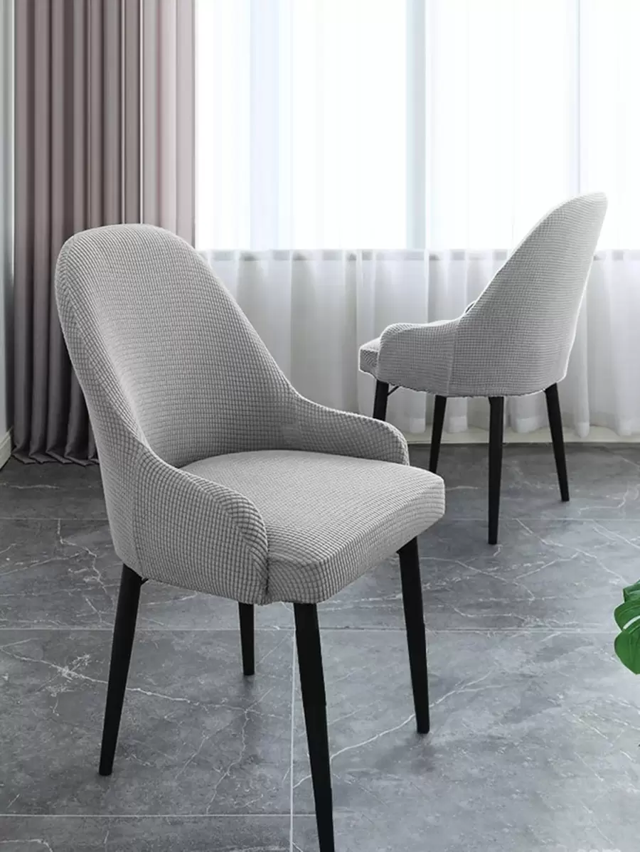 1 件毛绒弹性椅套，现代简约家居装饰，适用于卧室、客厅、餐厅，可携带宠物 - 淺灰色 - 查看 1