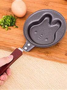 1 pieza acero carbono dibujos animados lindo con diseño de conejo de cocina sartén para casa - Gris - Ver 1