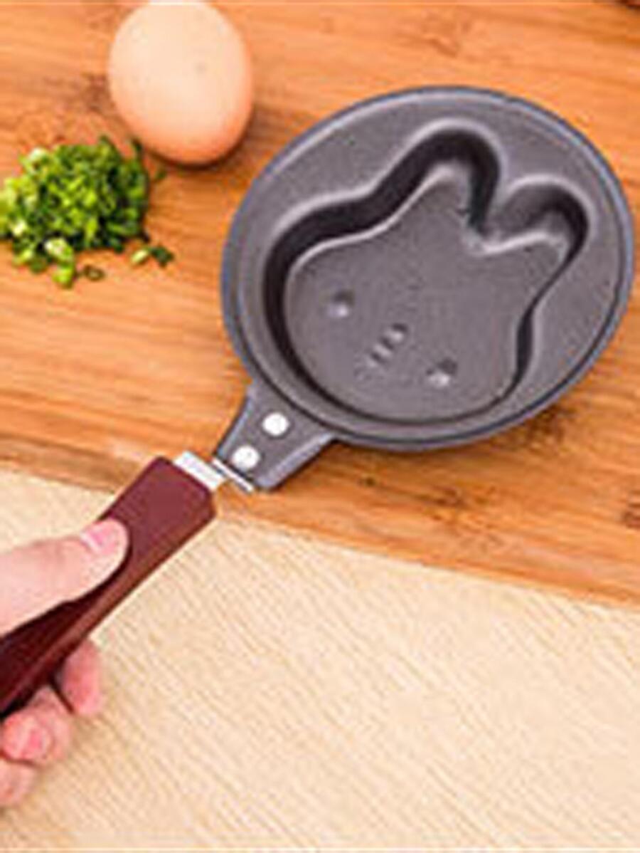 1 pieza acero carbono dibujos animados lindo con diseño de conejo de cocina sartén para casa - Gris - Ver 1