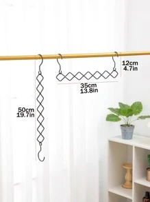 1 Móc Treo Quần Áo Bằng Thép Không Gỉ Có Giá Để Đồ, Tối Giản Đồng Bằng Móc Treo Gác Cho Gia Đình - màu đen - Xem 5