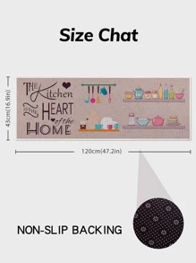 1pc Cartoon Graphic Mat, Modern Polyester Floor Mat For Kitchen - Multicolor - View 3