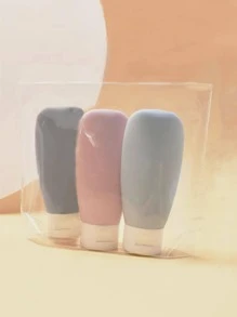 3入組乳液分配瓶北歐素色塑料乳液分配瓶適合戶外、旅行