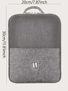 1入組3層旅行現代織物便攜鞋子收納包適用於旅行 - 灰色 - 查看 4