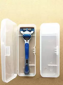 1pc Clear Razor Storage Box, Simple Clear Plastic Portable Razor Box For Outdoor, Travel - Clear - View 1