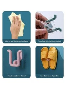 3入組隨機鞋掛壁式鞋收納支架 - 彩色 - 查看 2