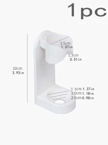 1 cái Giá treo bàn chải đánh răng không đục lỗ màu trắng treo tường, Dụng cụ tổ chức bàn chải đánh răng bằng nhựa cho phòng tắm - trắng - Xem 5
