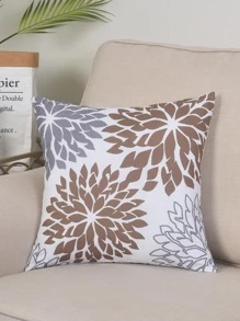 1入組彩色復古花卉圖案靠墊套無填充物現代柔軟彈力家居抱枕套 - 彩色 - 查看 1