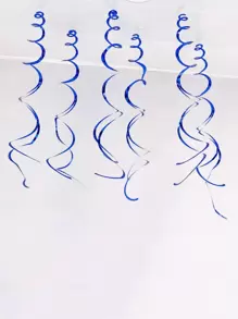 6入組/套PVC懸掛現代掛漩渦裝飾 - 藍色 - 查看 1