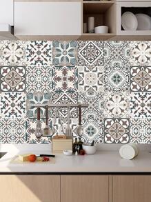 10pcs/20pcs Mandala Style Kitchen Wall Decals, Waterproof & Grease-Proof Kitchen Stickers,Stickers,Wall Decal, Vinyl Decal For Home Decorations,Spring Decoration Items Refresh Your Home,Rama Decoration Stickers Gifts Birthday Graduation