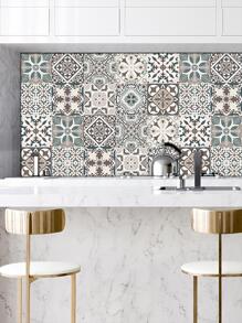 10pcs/20pcs Mandala Style Kitchen Wall Decals, Waterproof & Grease-Proof Kitchen Stickers,Stickers,Wall Decal, Vinyl Decal For Home Decorations,Spring Decoration Items Refresh Your Home,Rama Decoration Stickers Gifts Birthday Graduation