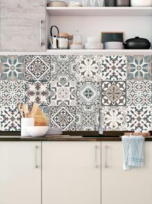 10pcs/20pcs Mandala Style Kitchen Wall Decals, Waterproof & Grease-Proof Kitchen Stickers,Stickers,Wall Decal, Vinyl Decal For Home Decorations,Spring Decoration Items Refresh Your Home,Rama Decoration Stickers Gifts Birthday Graduation