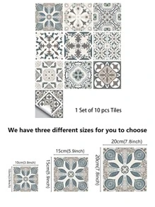 10pcs/20pcs Mandala Style Kitchen Wall Decals, Waterproof & Grease-Proof Kitchen Stickers,Stickers,Wall Decal, Vinyl Decal For Home Decorations,Spring Decoration Items Refresh Your Home,Rama Decoration Stickers Gifts Birthday Graduation