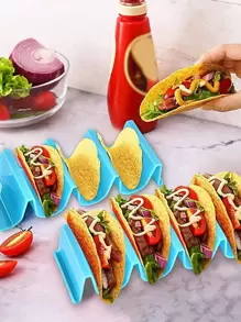 1入組創意多線格塔可塑膠便攜炸玉米餅托盤 - 藍色 - 查看 1