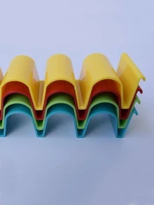 1入組創意多線格塔可塑膠便攜炸玉米餅托盤 - 藍色 - 查看 7