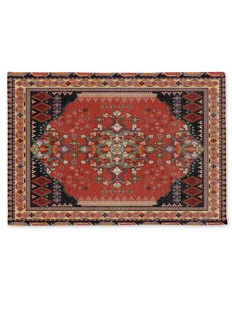 1 pieza Tapete de mesa de colores vintage con estampado de flor rectángulo mesa moderno poliéster resistente al calor para Vajilla mesa