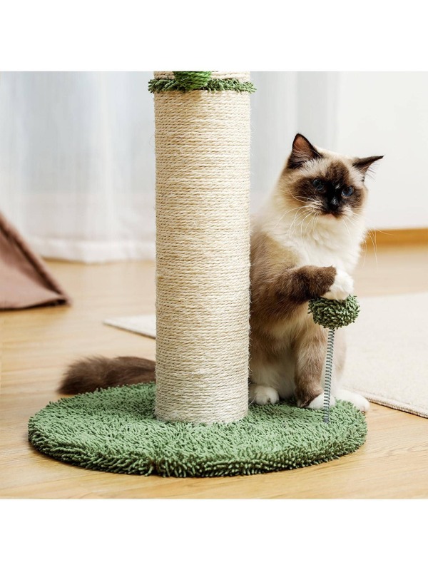 Large Cactus Cat Scratching Post with Natural Sisal Ropes, Cat