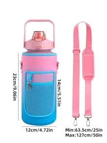 1 件 2000ml/64oz 亚克力瓶盖（不含水瓶）、口袋细节、厨房用玻璃杯套，适合运动和户外活动 - 藕粉色 - 查看 2