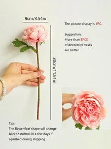 1入組塑料人造花浪漫仿真花裝飾傢居裝飾和派對 - 粉色 - 查看 3