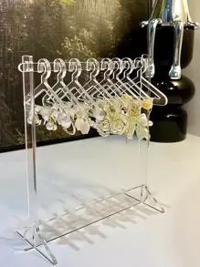 1个PS材质首饰收纳架，创意挂钩设计，可拆卸耳环收纳架，适用于卧室，情人节、开学季礼物，房间装饰 - 無色 - 查看 1