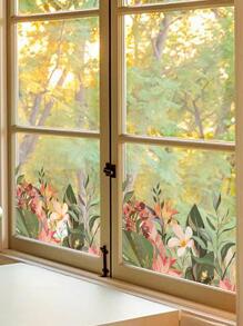 1 pieza Película con patrón floral decorativo ventana - Multicolor - Ver 1