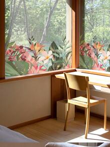 1 pieza Película con patrón floral decorativo ventana - Multicolor - Ver 3