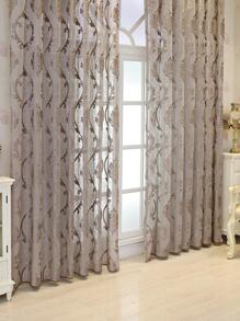 Chi tiết thêu đơn Màn cửa Sheer - Cà phê nâu - Xem 3