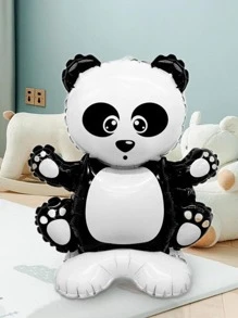 1入組熊貓形氣球卡通可愛乳膠氣球適合迎嬰派對、生日派對