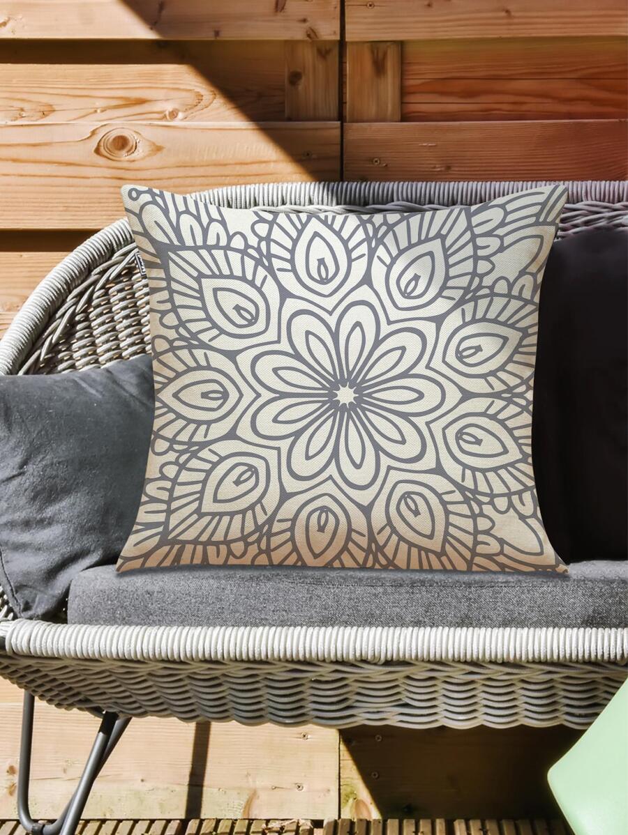 1 cái Vỏ đệm chống nước ngoài trời họa tiết hoa không có chất độn - Nhiều màu - Xem 1