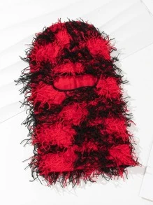 Men Two Tone Balaclava Cap - Red - View 2