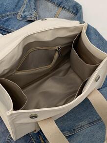 Medium Tote Bag Double Handle - Beige - View 4