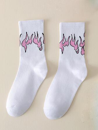 Männer Crew-Socken mit Feuer Muster,