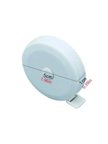 1 Thước Tròn Màu Trắng Đơn Giản, Thước Nhựa Mềm Cho Hộ Gia Đình - Màu xanh lam - Xem 4
