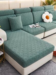 1入組幾何圖案彈性沙發座套綠色滌綸沙發防塵罩適用於客廳 - 綠色 - 查看 2