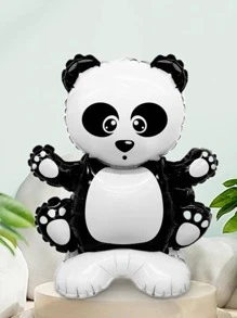 1入組熊貓形氣球卡通可愛乳膠氣球適合迎嬰派對、生日派對