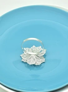 6pcs Flower Shaped Napkin Ring - Silver - View 3