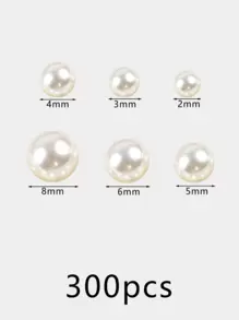 300pcs Faux Pearl Design Throwing Confetti,Christmas - White - View 3