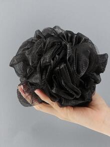 1pc Solid Color Bath Loofah - Black - View 1